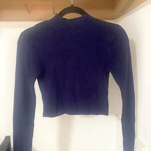 Blue Cropped Long Sleeve